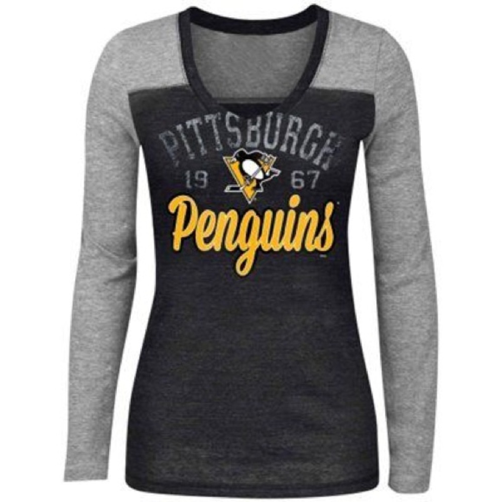 Pittsburg penguins long sleeve baseball tee